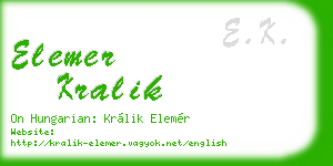elemer kralik business card