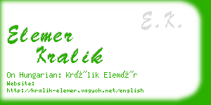 elemer kralik business card